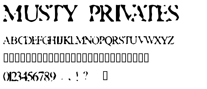 Musty Privates font
